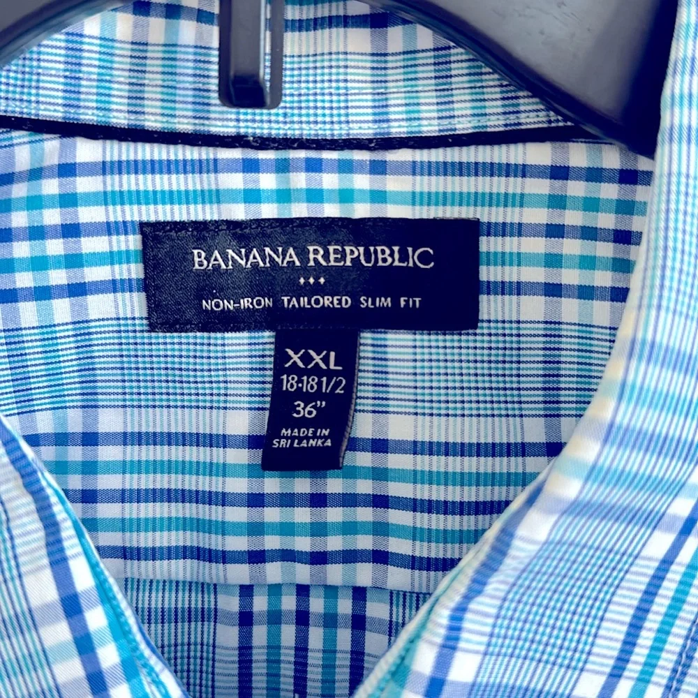 Banana Republic 100% Cotton Non-Iron Long Sleeve Shirt Size XXL 18-18 1/2 36”